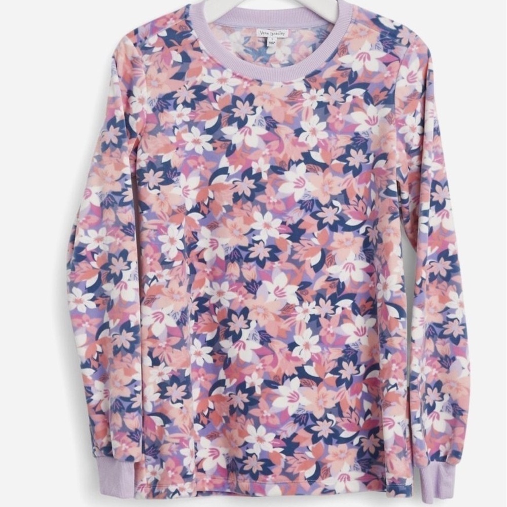 Vera‎ Bradley Fleece Pajama Shirt - Long Sleeve Rose Blush